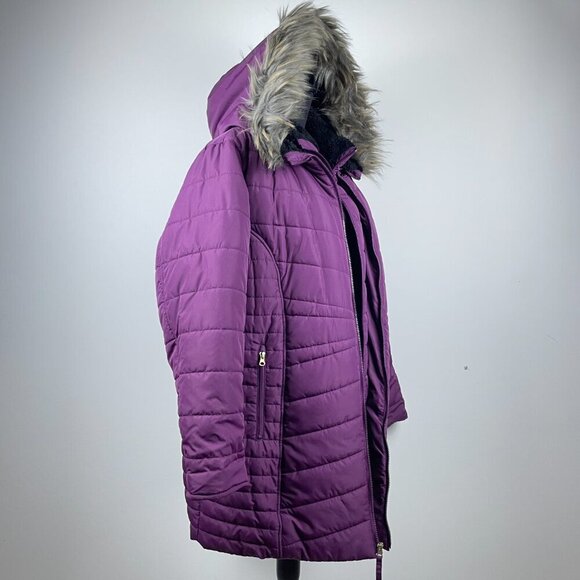 Ashley Stewart Burgundy Winter Coat Size 18/20 - Picture 2 of 8